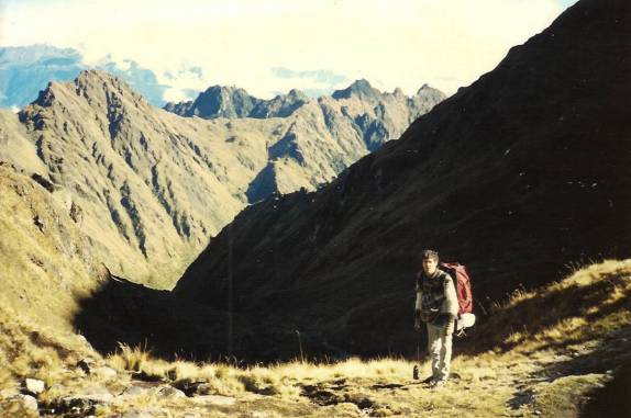 Chegando ao alto do Primero Paso, a mais de 4 mil metros, na trilha Inca, a caminho de Machu Picchu, no Peru, em 1990